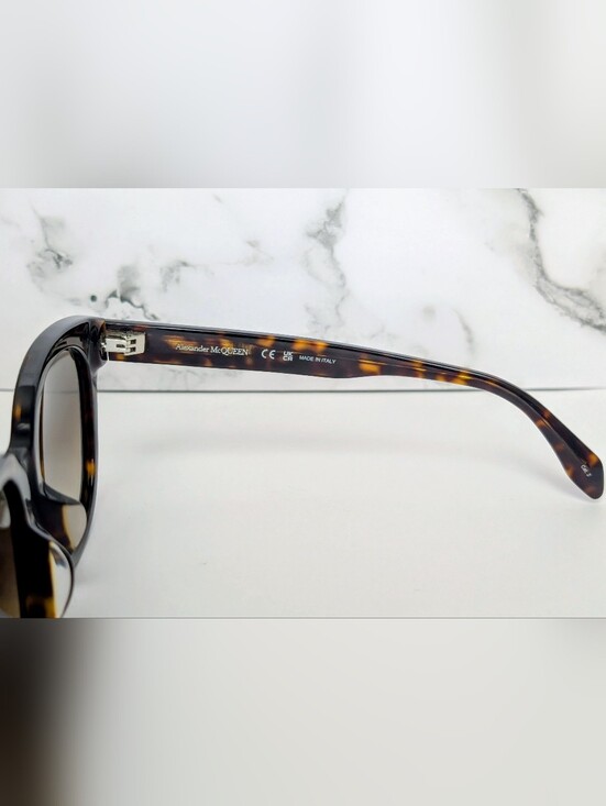 Alexander McQueen AM0304SK Havana Tortoise Gradient Sunglasses NWT Made In Italy main image 6